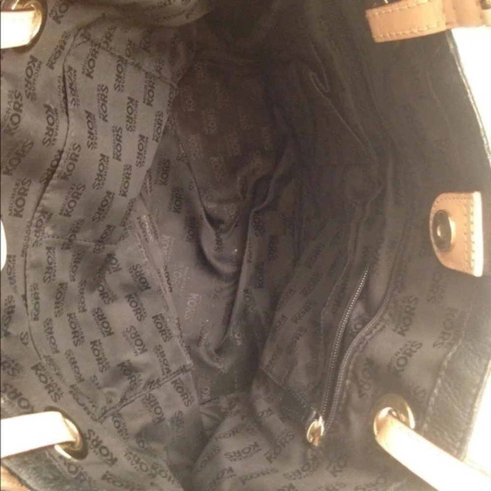 Signature black leather Michael Kors tote